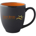 16 oz. | "Espy's Line" Matte Black Bistro Mug with Orange Inside